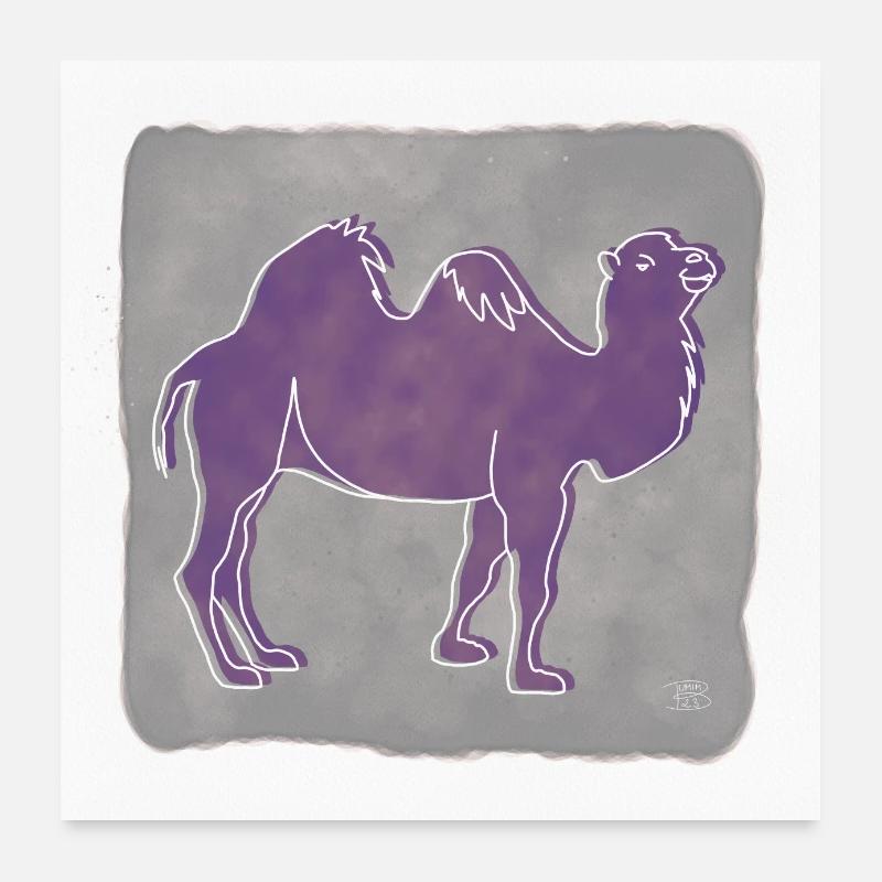 « Camel », Boho Line Art Design, série « Desert » Poster 60 x 60 cm