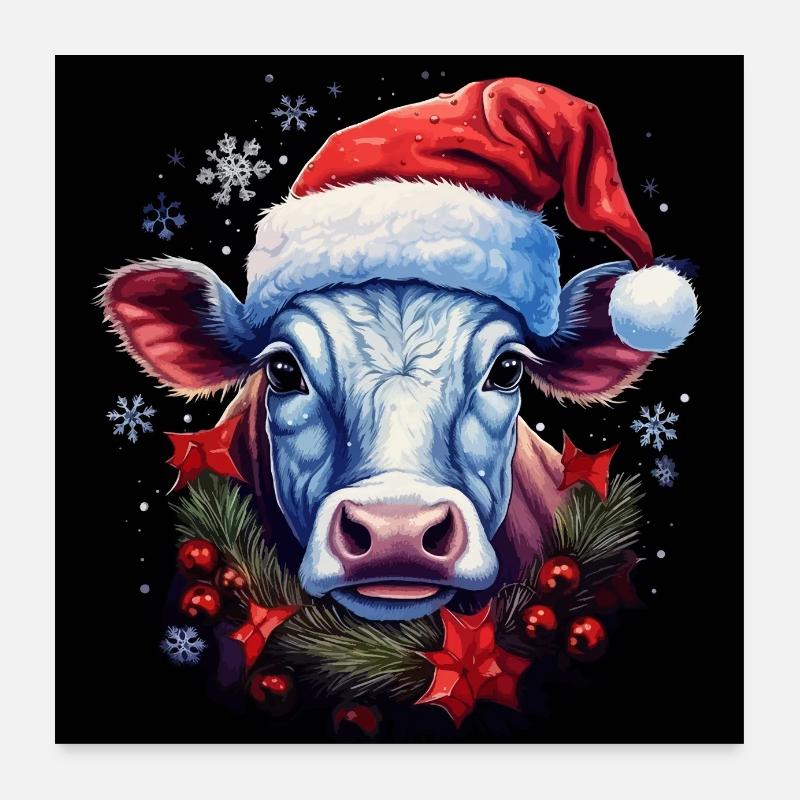Christmas cow Poster 24" x 24" (60x60 cm)