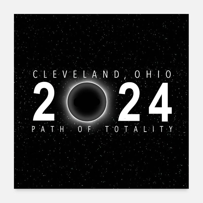 Cleveland, Ohio 2024 Eclipse Souvenir Cooles Andenken Poster 60x60 cm
