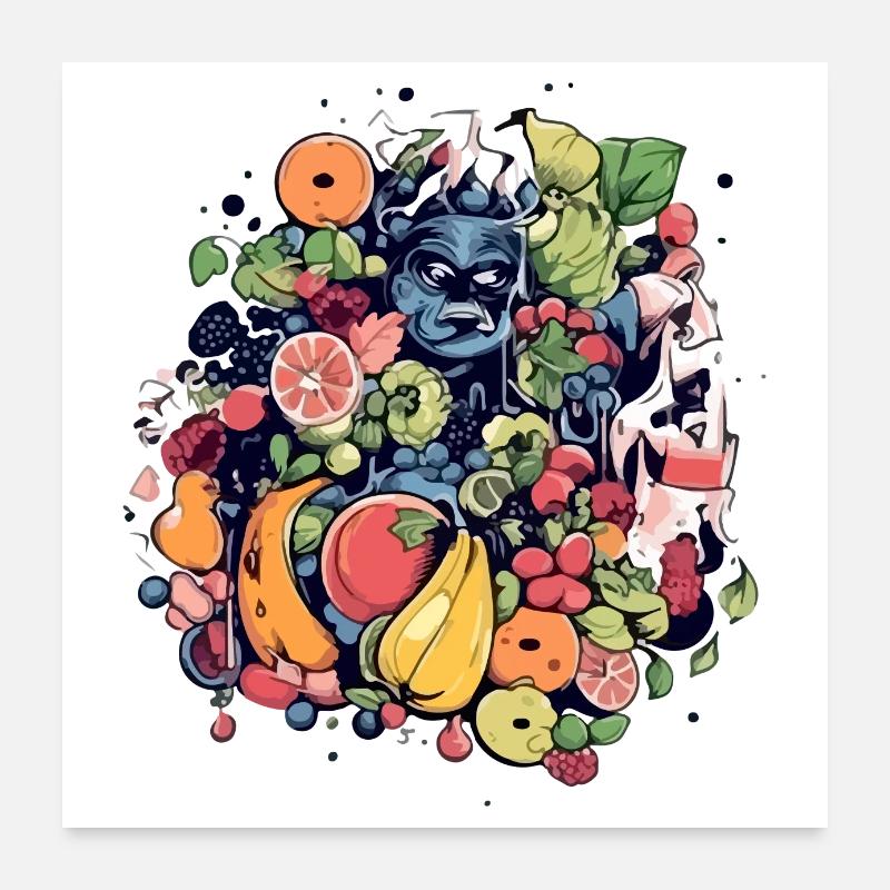 Jiko the fruit monster Poster 24" x 24" (60x60 cm)
