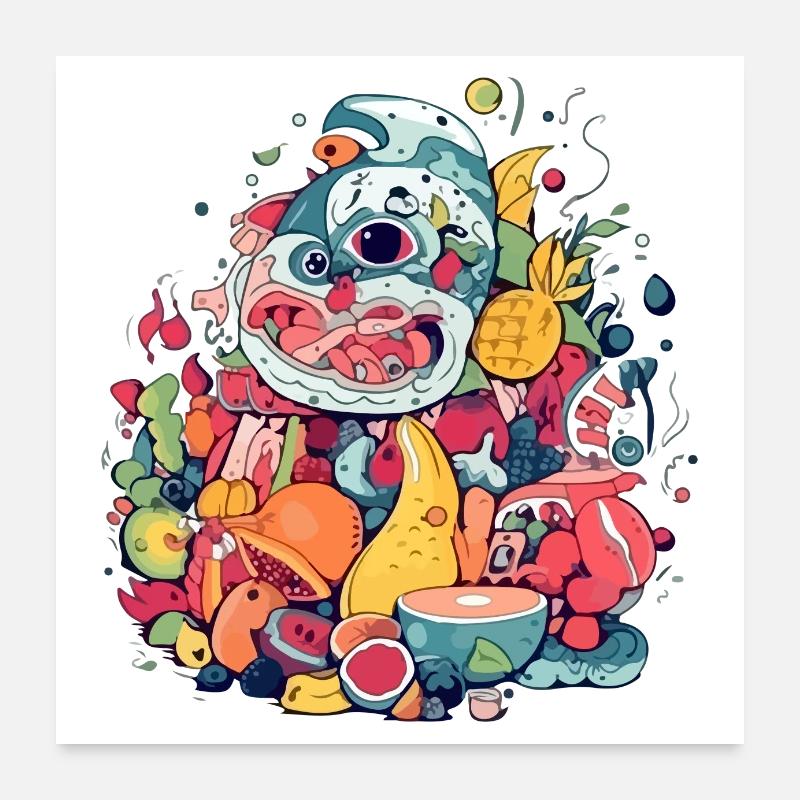 Monstro Früchte n°4 Poster 60x60 cm