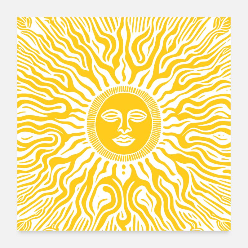Decorative Sun Design Poster 24" x 24" (60x60 cm)