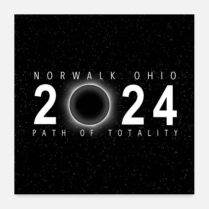 Norwalk Ohio 2024 Eclipse Souvenir Cool Memento Poster 24" x 24" (60x60 cm)