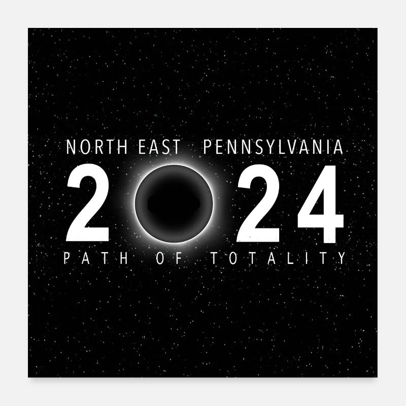 Nordost-Pennsylvania 2024 Eclipse Souvenir Poster 60x60 cm