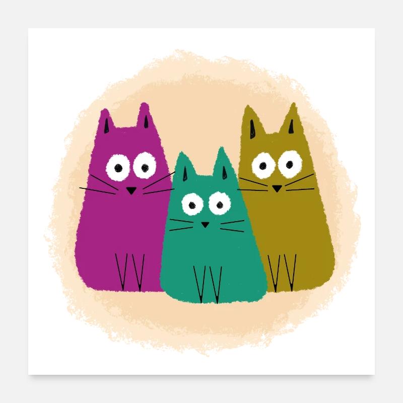 Kätzchen infragantis Poster 60x60 cm