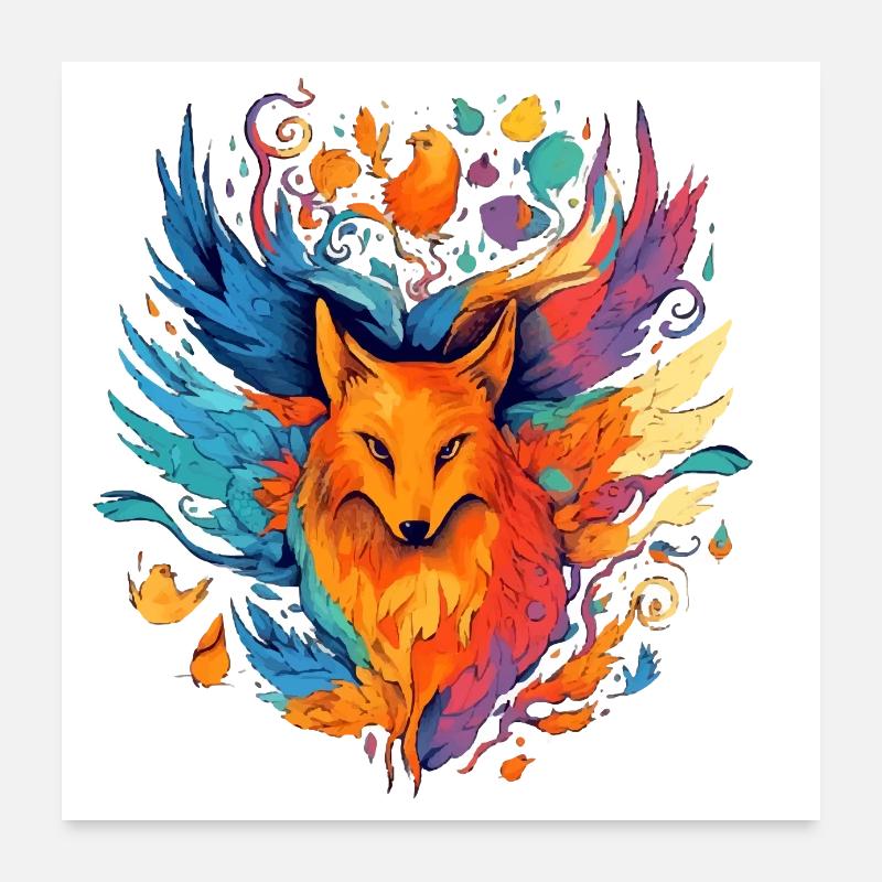 Mifi the fox phoenix Poster 24" x 24" (60x60 cm)