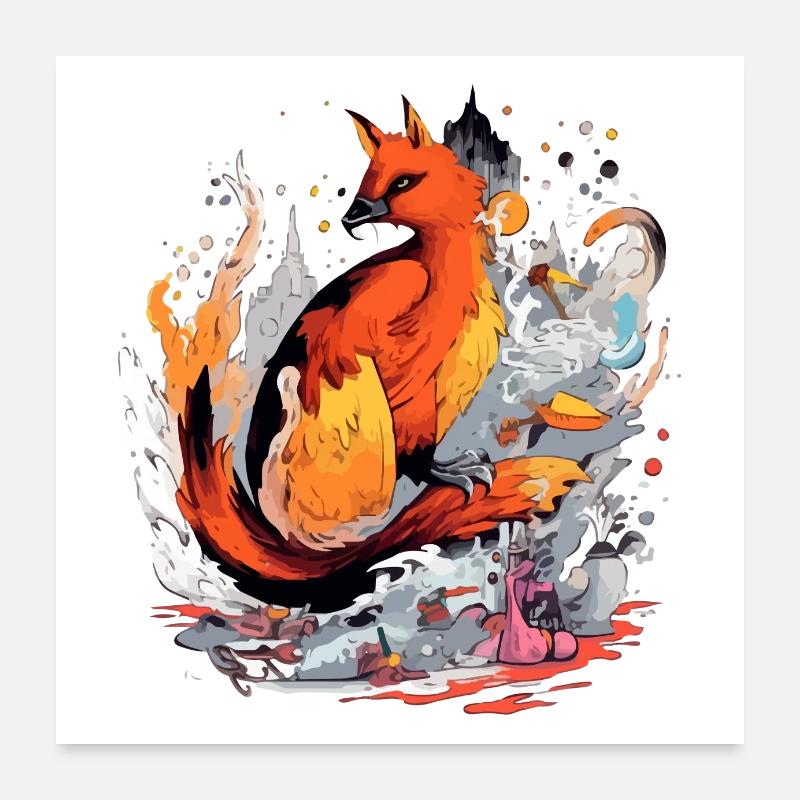 Ricky der Phönix Poster 60x60 cm