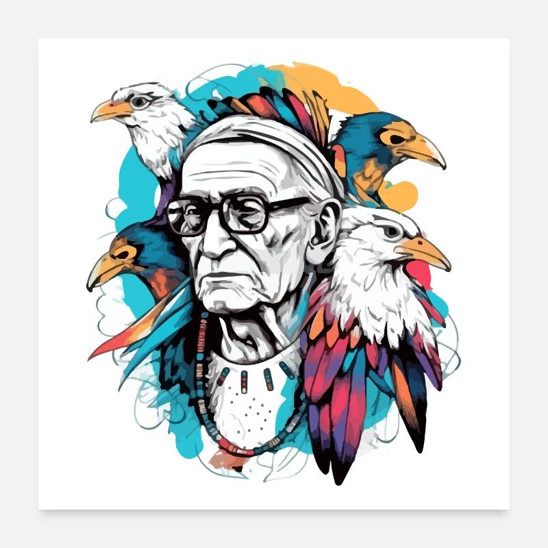 Opa Siou Adler Poster 60x60 cm