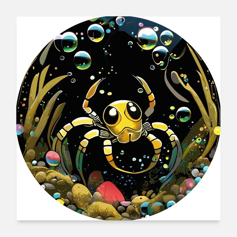Bubble Crab Poster 24" x 24" (60x60 cm)