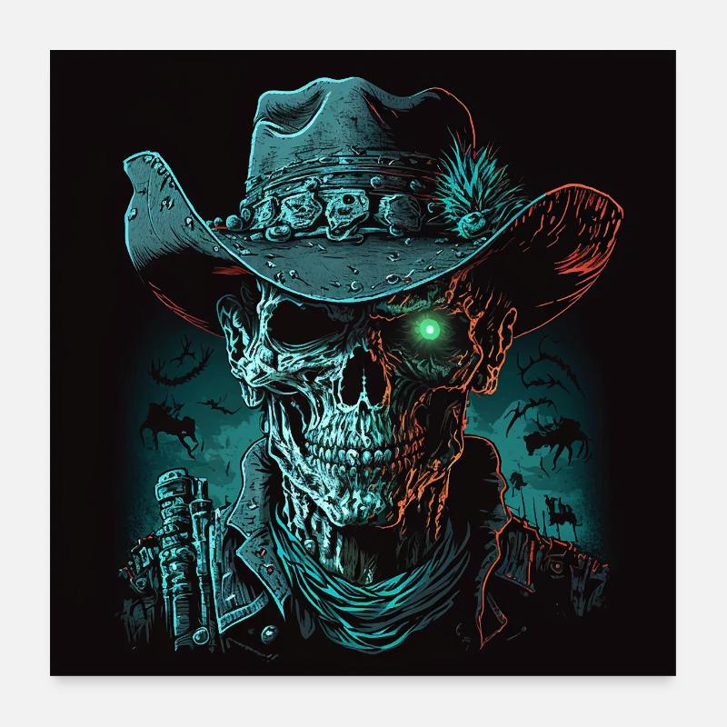 Cow-boy effrayant Poster 60 x 60 cm