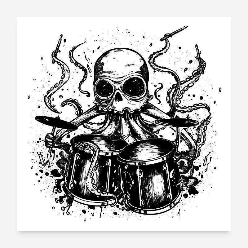 Octobeats – Der wilde Drummer aus der Tiefe Poster 60x60 cm