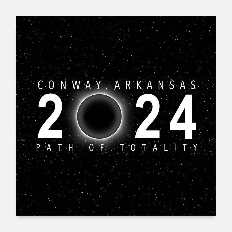 Conway Arkansas 2024 Eclipse Souvenir Cool Poster 24" x 24" (60x60 cm)