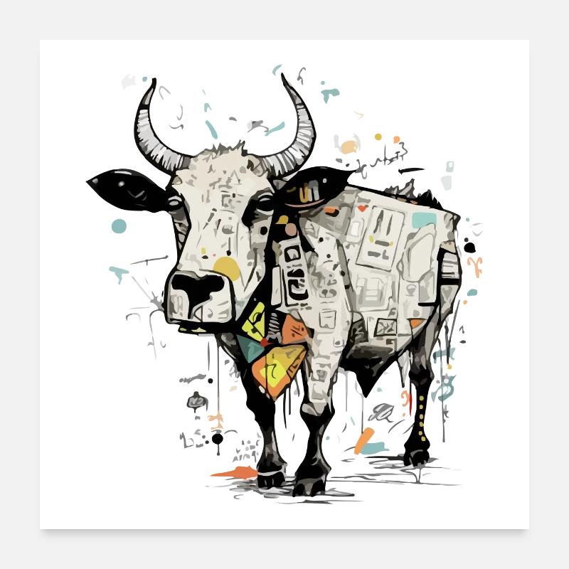 Reise mit der Kuh Poster 60x60 cm