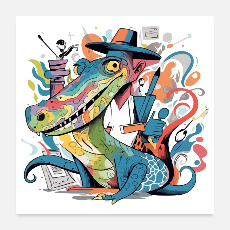 Izidi l'alligator Poster 60 x 60 cm