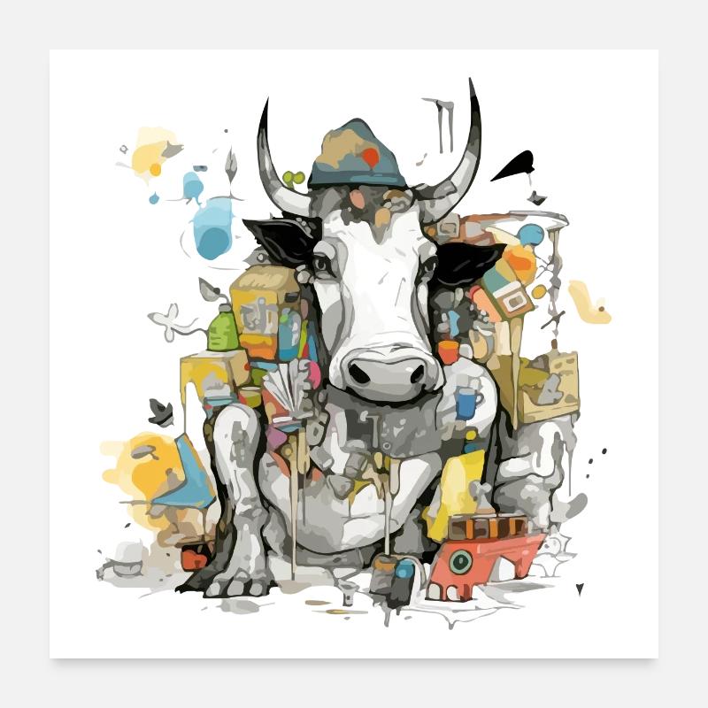 Juik the bull Poster 24" x 24" (60x60 cm)