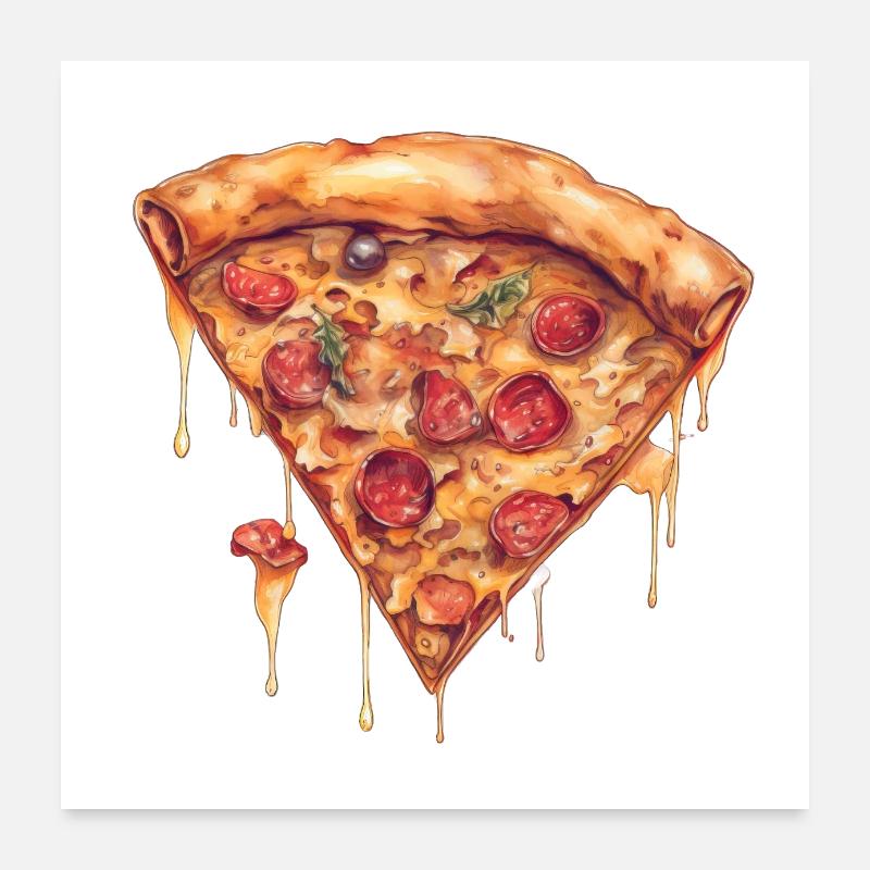Pizza Passion: une tranche alléchante! Poster 60 x 60 cm