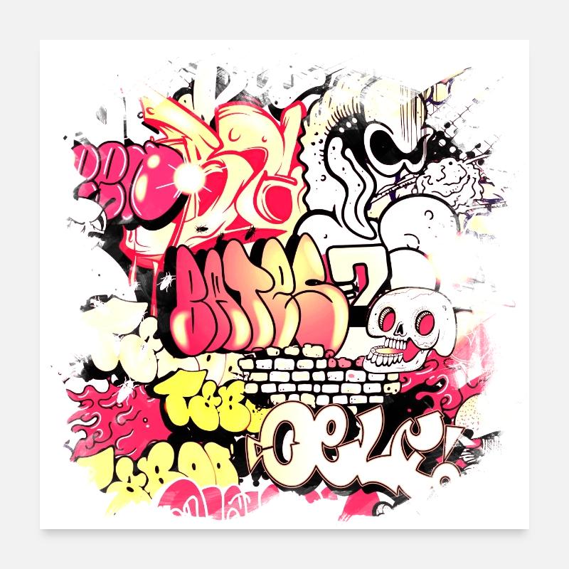 Graffiti-Stil Splash Hip Hop Farben Maler Farbe Poster 60x60 cm