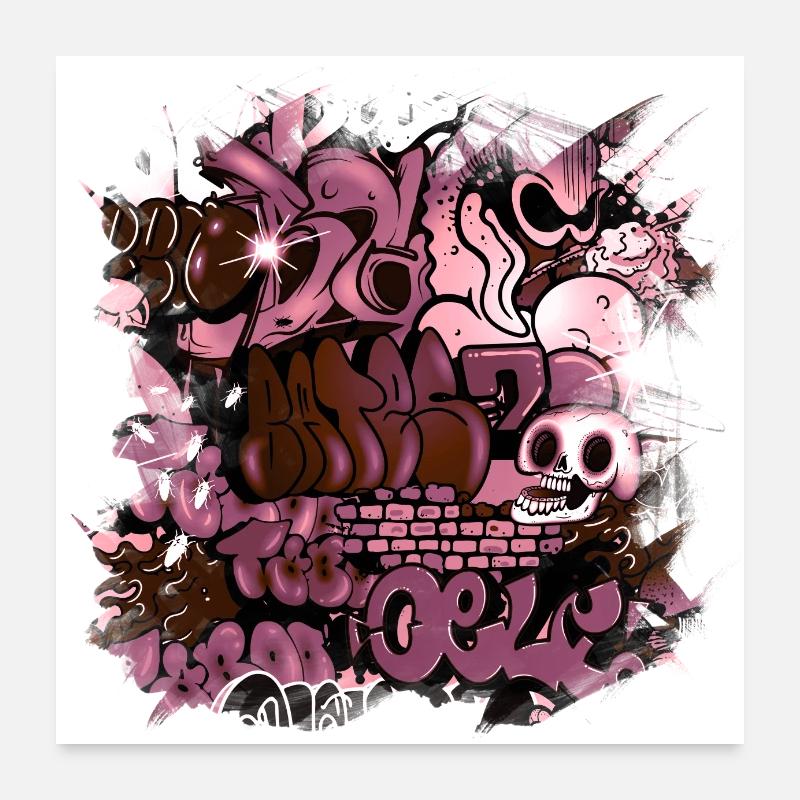Graffiti style Splash hip hop couleurs peintre couleur Poster 60 x 60 cm