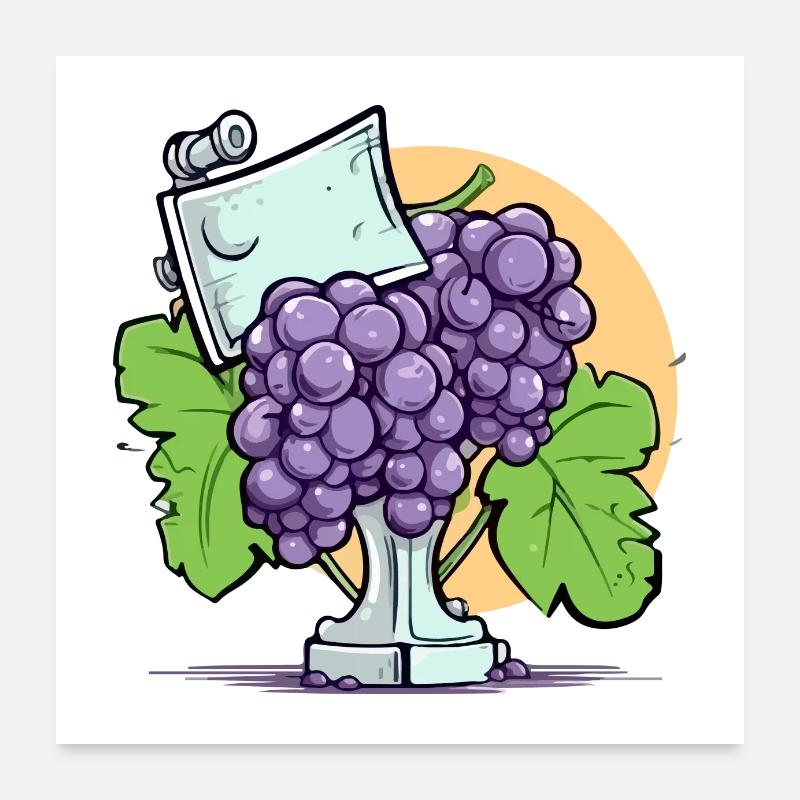 Trophäe und Weintraube Poster 60x60 cm