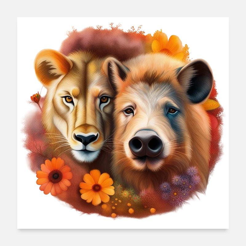 Pig or lion Poster 24" x 24" (60x60 cm)