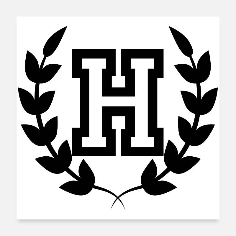 Buchstabe h sport Poster 60x60 cm