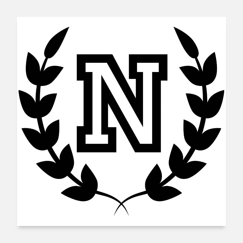 Letter n sport Poster 24" x 24" (60x60 cm)