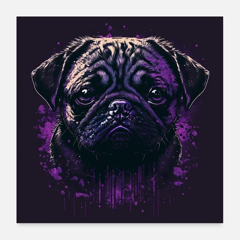 Carlin effrayant - Poster 60 x 60 cm - blanc