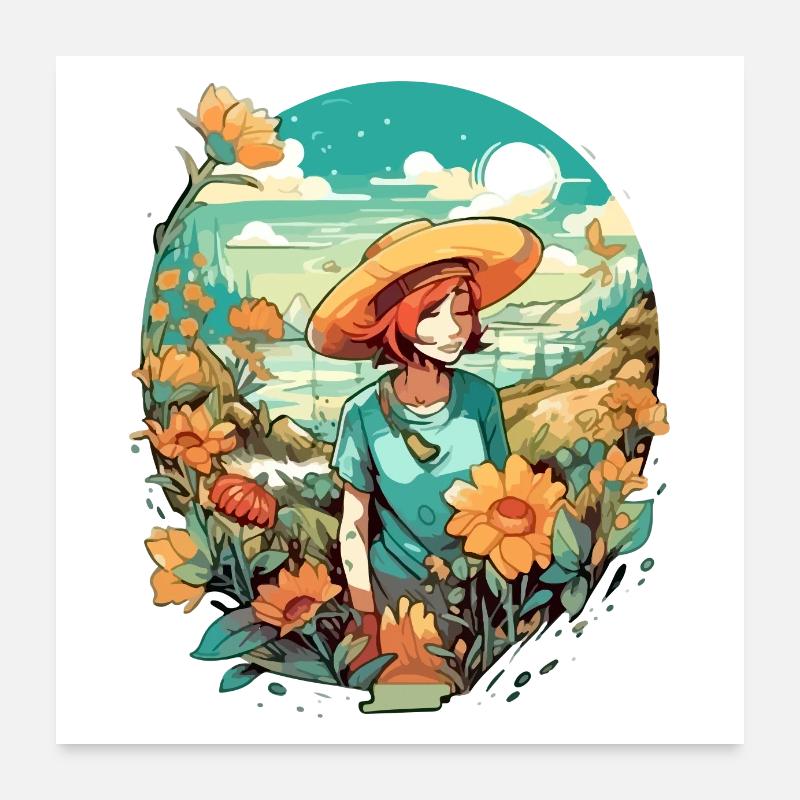 Marie on vacation Poster 24" x 24" (60x60 cm)