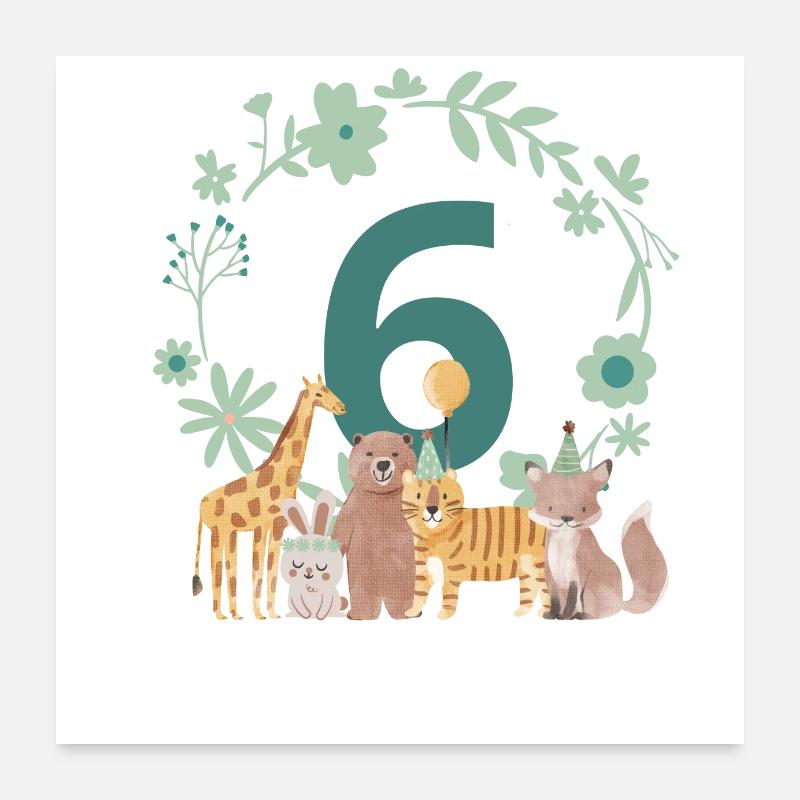 6th Anniversary - Sixth Anniversary Animals Poster 24" x 24" (60x60 cm)