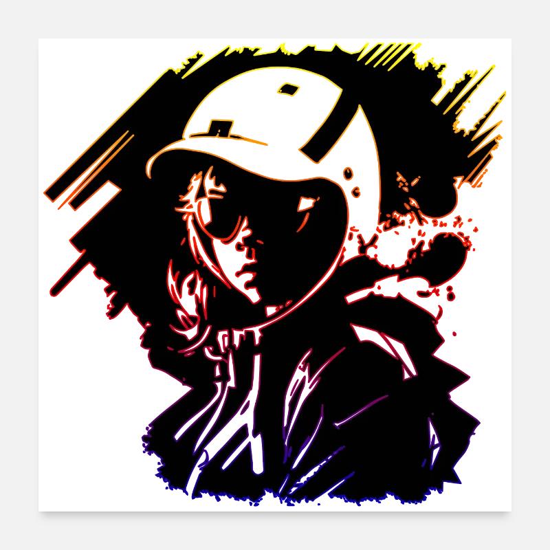 Fille au casque Poster 60 x 60 cm