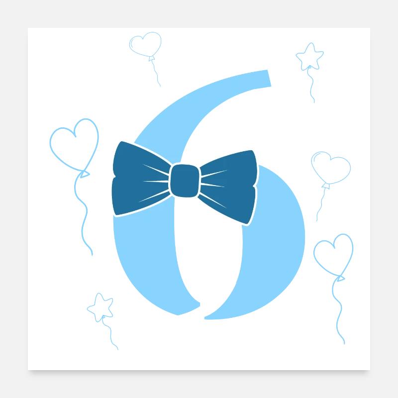 6th Birthday Boy Poster 24" x 24" (60x60 cm)