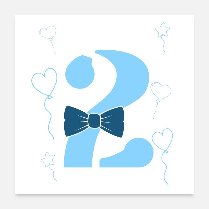2e anniversaire garçon Poster 60 x 60 cm