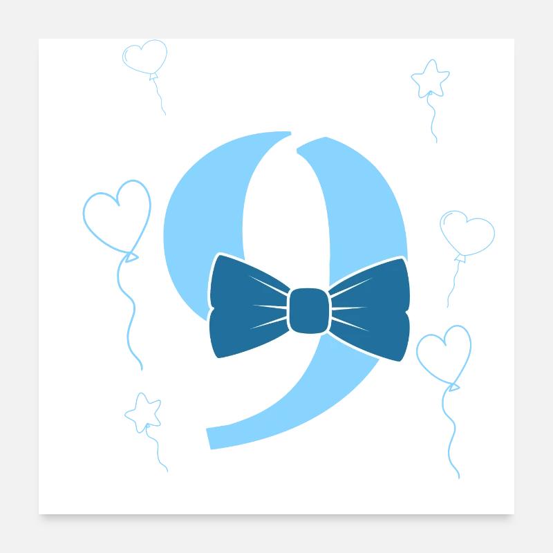 9th birthday boy Poster 24" x 24" (60x60 cm)