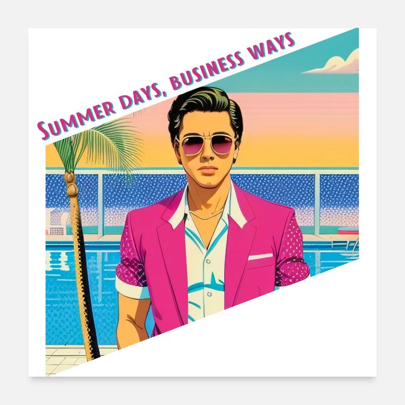Sommertage, Geschäftswege Poster 60x60 cm