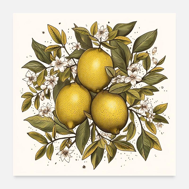 Citrons Poster 60 x 60 cm