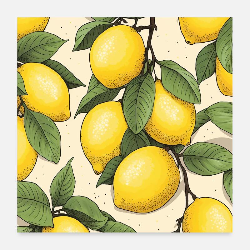 Fruit citronné Poster 60 x 60 cm