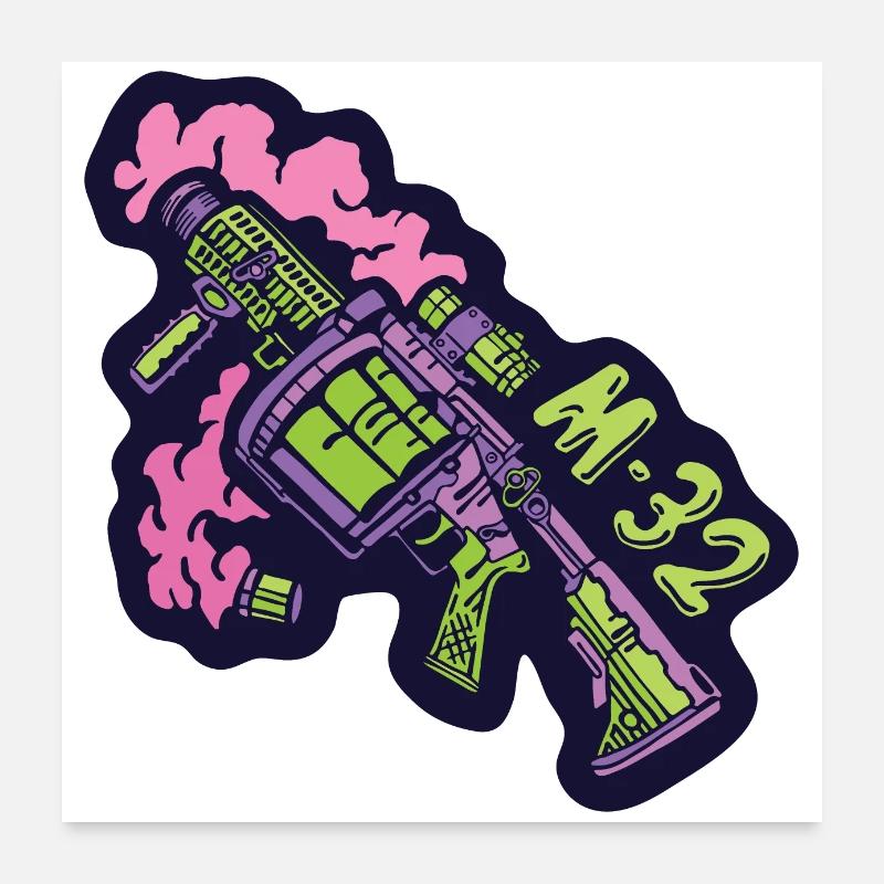 Militärischer M-32 Granatwerfer Poster 60x60 cm