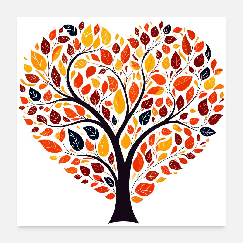 Heart Tree Poster 24" x 24" (60x60 cm)