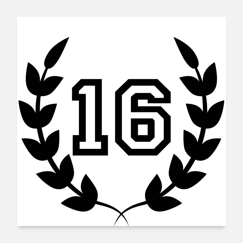 16e anniversaire-idée cadeau 16 ans Poster 60 x 60 cm