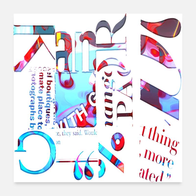 Newspaper Clips Scrapbook Magazines Alphabet Code Poster 24" x 24" (60x60 cm)