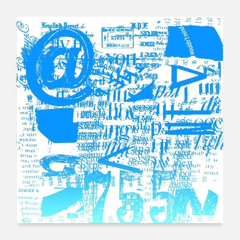 Zeitungsausschnitte Scrapbook Zeitschriften Alphabet Code Poster 60x60 cm