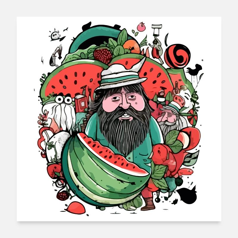 Diego vendeur de pastèque Poster 60 x 60 cm