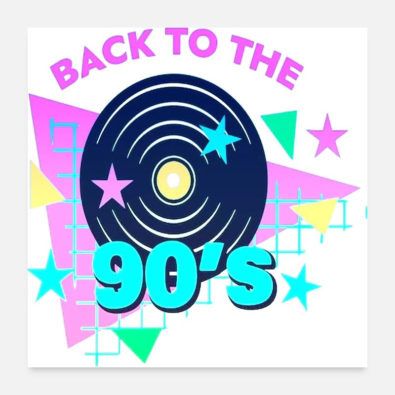 90s mignon 80s rétro vintage drôle cool nostalgie Poster 60 x 60 cm
