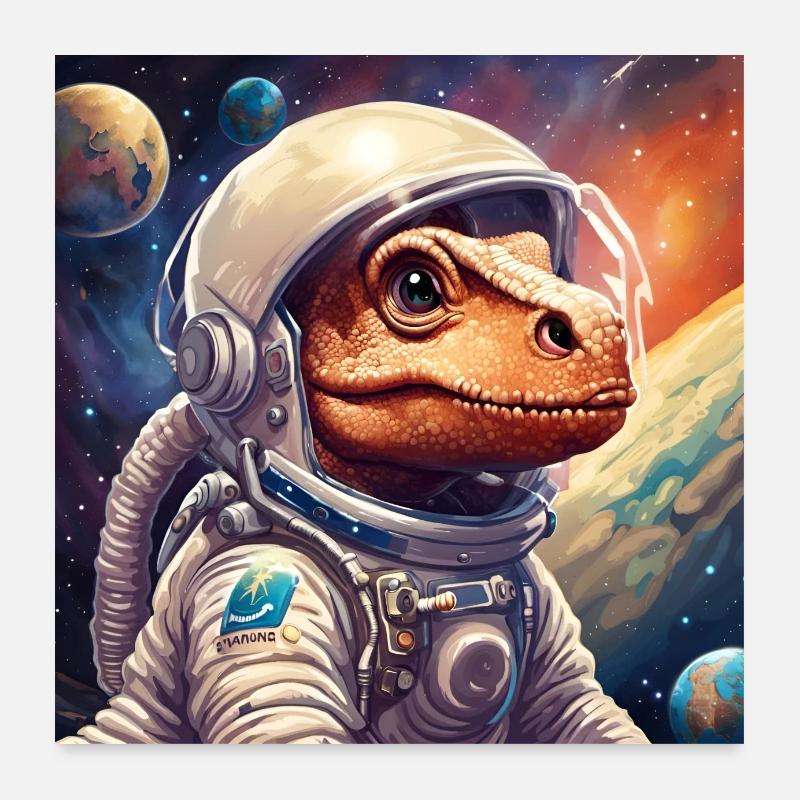 Space Explorosaur Poster 24" x 24" (60x60 cm)