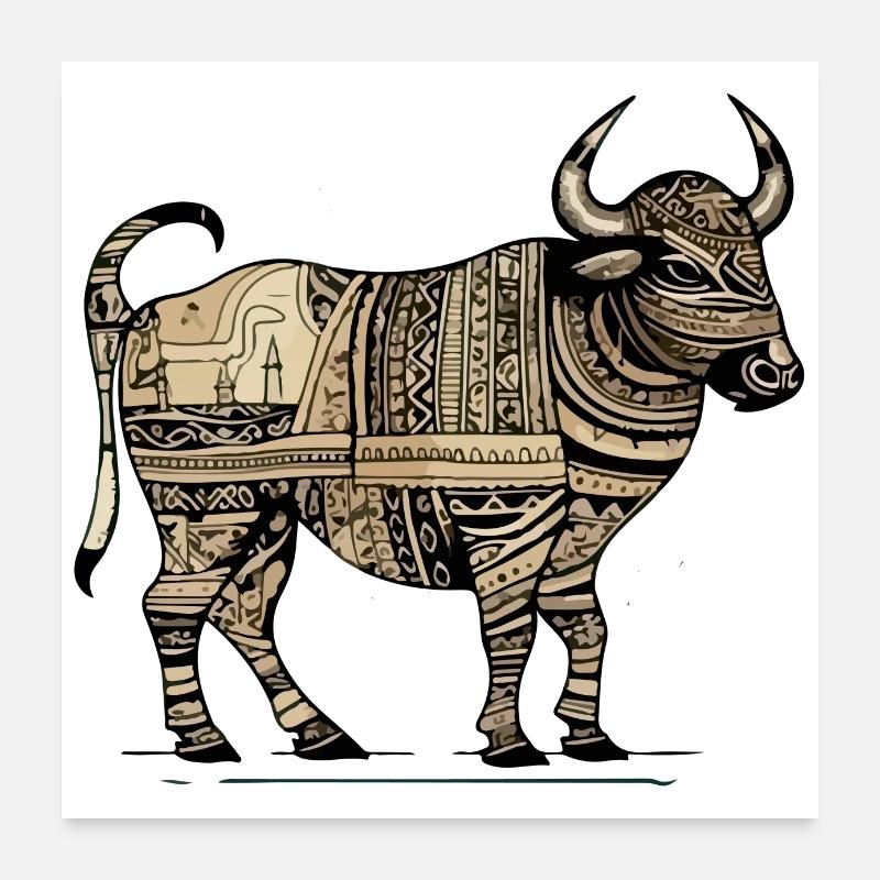 Egyptian Bull Poster 24" x 24" (60x60 cm)
