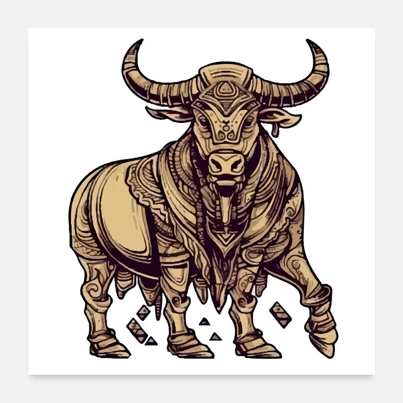 Ägyptischer Stier Nr. 4 Poster 60x60 cm