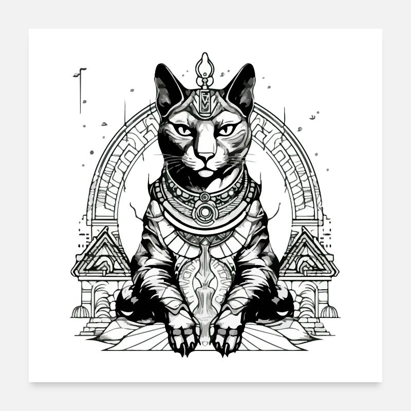 Le chat dieu Egyptien n°4 Poster 60 x 60 cm