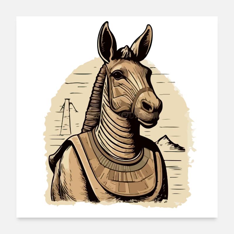 Rho l'âne Egyptien Poster 60 x 60 cm