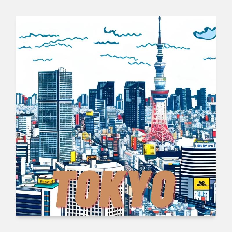 Tokio Poster 60x60 cm