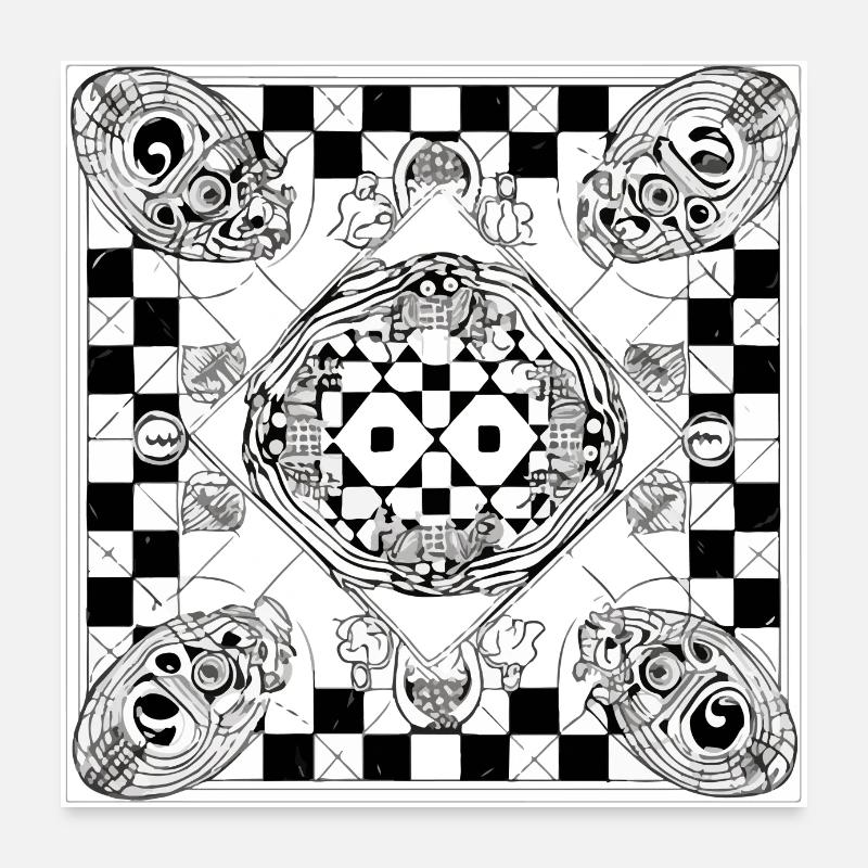 Echiquier Alien n°1 Poster 60 x 60 cm